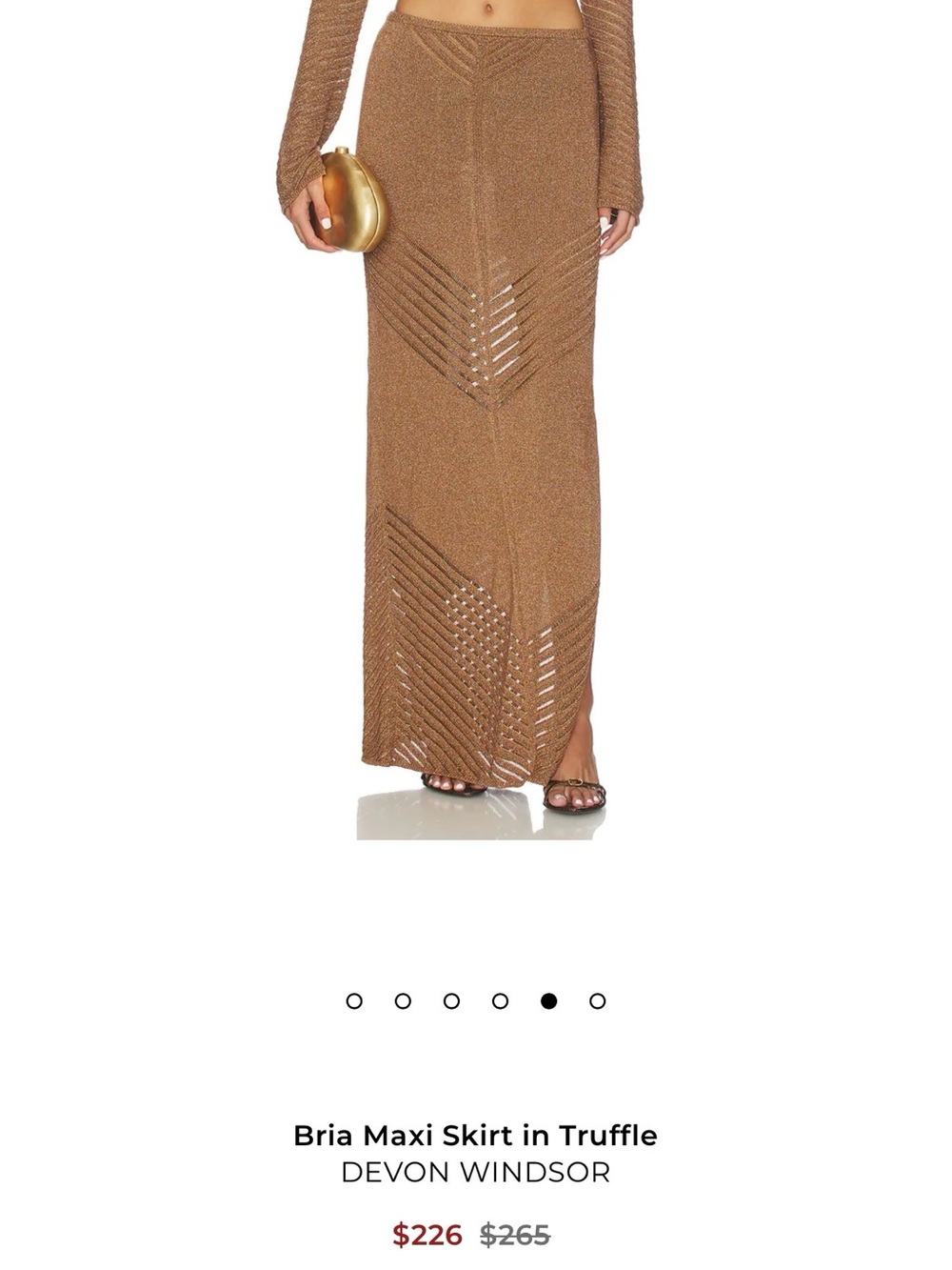DEVON WINDSOR Bria Maxi Skirt in Truffle. XS
